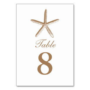 Numéro de table de mariage Brown personnalisé Star