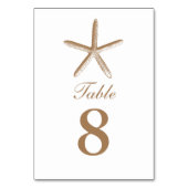Numéro de table de mariage Brown personnalisé Star (Dos)