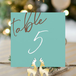 Numéro de table de Mariage Brown vert à la menthe