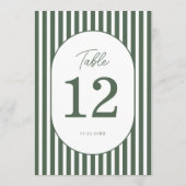 Numéro de table de mariage cabane prépa rayé vert (Dos)