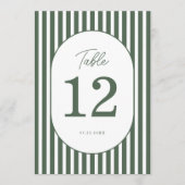 Numéro de table de mariage cabane prépa rayé vert (Devant)