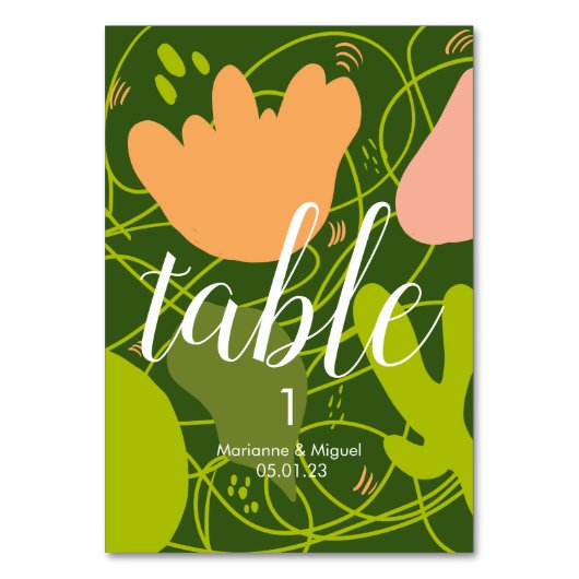 Numéro de table de mariage Cactus Formes florales (Par défaut)