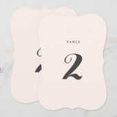 numéro de table de mariage CALLIGRAPHIE ÉLÉGANTE (Devant / Derrière)