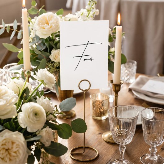 Numéro de table de mariage calligraphique élégant
