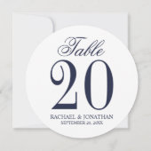 Numéro de table de mariage cercle bleu marine naut (Dos)