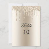Numéro de table de mariage Champagne qui dégouline (Dos)