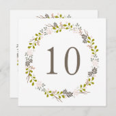 Numéro de table de mariage champêtre Couronne rust (Devant / Derrière)