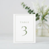 Numéro de table de mariage chaud moderne vert saug (Debout devant)
