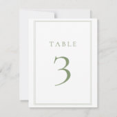 Numéro de table de mariage chaud moderne vert saug (Dos)