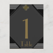 Numéro de table de mariage chic Art déco (Devant)