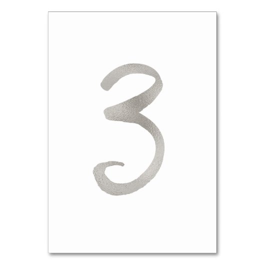Numéro de table de mariage chic en feuille d'argen (Dos)