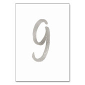Numéro de table de mariage chic en feuille d'argen (Dos)