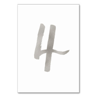 Numéro de table de mariage chic en feuille d'argen