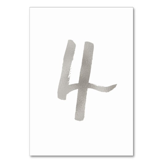 Numéro de table de mariage chic en feuille d'argen (Dos)