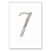 Numéro de table de mariage chic en feuille d'argen (Dos)