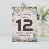 Numéro de table de mariage Chic Fleurs Bois Lumièr (Debout devant)