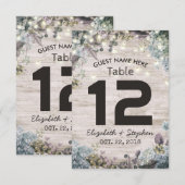 Numéro de table de mariage Chic Fleurs Bois Lumièr (Devant / Derrière)