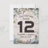 Numéro de table de mariage Chic Fleurs Lumières en (Dos)