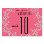 Numéro de table de mariage Chic Floral & Perles (Dos)