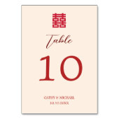 Numéro de table de mariage chinois simple rouge be (Dos)