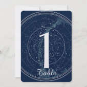 Numéro de table de mariage ciel de nuit en constel (Devant)