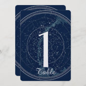 Numéro de table de mariage ciel nocturne constella (Devant / Derrière)
