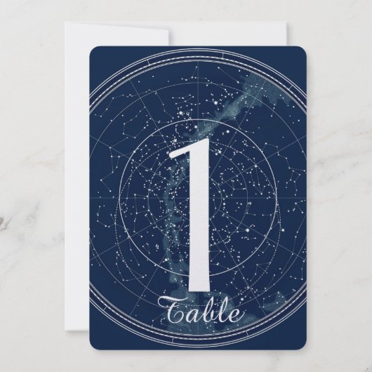 Numéro de table de mariage ciel nocturne constella (Dos)