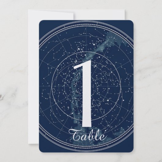 Numéro de table de mariage ciel nocturne de conste (Devant)