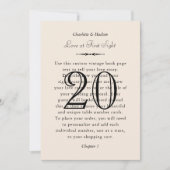 Numéro de table de mariage citation d'amour élégan (Devant)