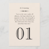 Numéro de table de mariage citation d'amour élégan (Dos)