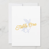 Numéro de Table de Mariage Citron Bleu et Jaune Ci (Devant)