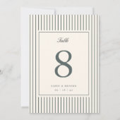 Numéro de table de mariage classique à rayures fin (Dos)