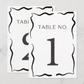 Numéro de table de mariage classique – Bordure noi (Devant / Derrière)