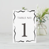 Numéro de table de mariage classique – Bordure noi (Debout devant)