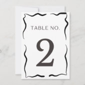 Numéro de table de mariage classique – Bordure noi (Dos)