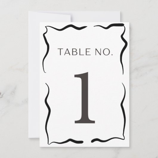 Numéro de table de mariage classique – Bordure noi (Devant)