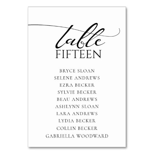 Numéro de table de mariage classique en script sim (Par défaut)