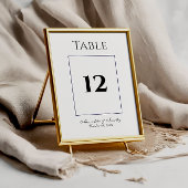 Numéro de table de mariage classique noir et blanc