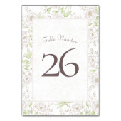 Numéro de table de mariage classique Rose Blanche (Dos)