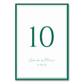 Numéro de table de mariage classique vert émeraude (Dos)