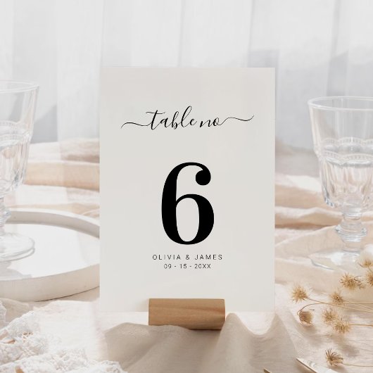 Numéro de table de mariage couleur blanc uni simpl