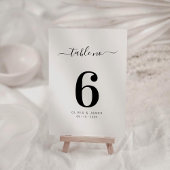 Numéro de table de mariage couleur blanc uni simpl
