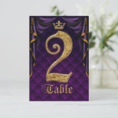 Numéro de table de mariage Couronne d'or Violet Ro (Debout devant)