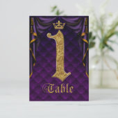 Numéro de table de mariage Couronne d'or Violet Ro (Debout devant)