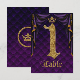 Numéro de table de mariage Couronne d'or Violet Ro