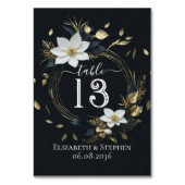 Numéro de table de mariage Couronne florale en or (Dos)