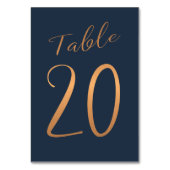 Numéro de table de mariage cuivre rose doré paille (Dos)