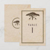 Numéro de table de mariage d'arbres de girafes de  (Devant / Derrière)