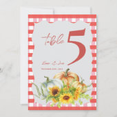 Numéro de table de mariage d'automne citrouilles t (Devant)