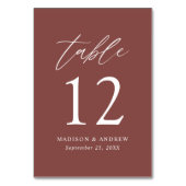 Numéro de table de mariage d'automne Marsala (Par défaut)